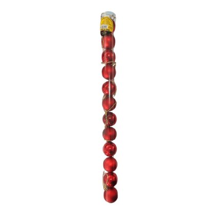 Kit Bolas De Natal Tubo 12 Unidades Vermelho 4cm