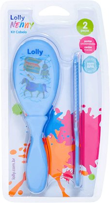Kit Cabelo Para Bebê Escova E Pente Azul