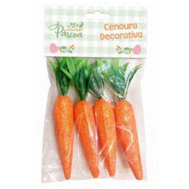 Kit Cenouras Decorativas Páscoa 4 Unidades 