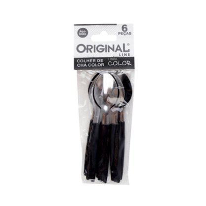 Kit Colheres De Chá 6 Unidades Preto
