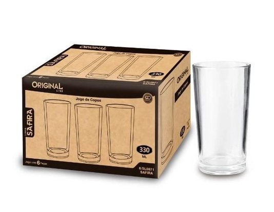 Kit De Copos Safira 330ml 6 Peças