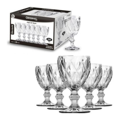 Kit De Taças Diamante 260ml 6 Peças Original Line