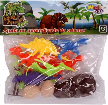 Kit Dinossauros PVC Animal Danger Wellmix 10 Peças