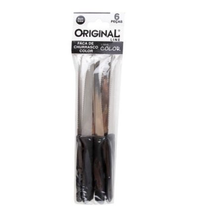 Kit Facas De Churraco 6 Unidades Preto