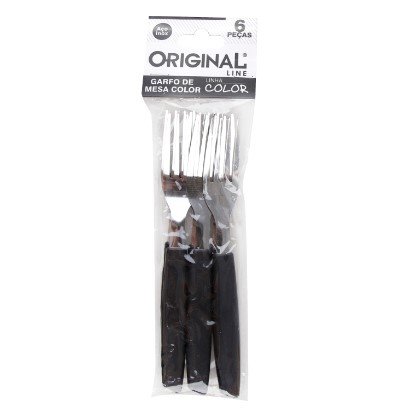 Kit Garfos De Mesa 6 Unidades Preto