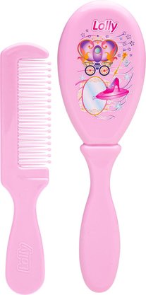 Kit Cabelo Para Bebê Escova E Pente Rosa