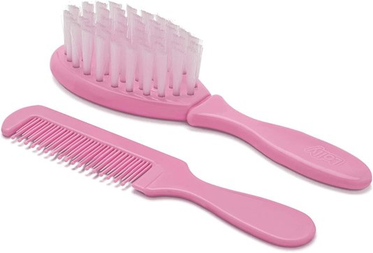 Kit Cabelo Para Bebê Escova E Pente Rosa