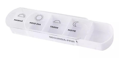 Kit Porta Comprimido Semanal 28 Compartimentos Plástico 