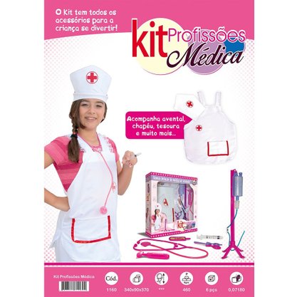 Kit Profissões Médica Plástico