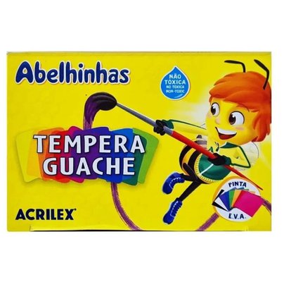 Kit Tinta Guache 6 Cores Acrilex 15ml