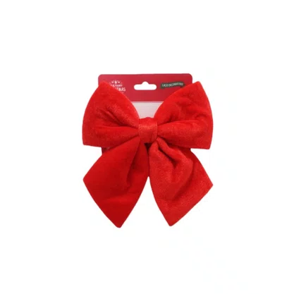 Laço Natalino Avulso Veludo Vermelho Luxo 20 x 25 CM