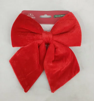 Laço Natalino Avulso Veludo Vermelho Luxo 20 x 25 CM