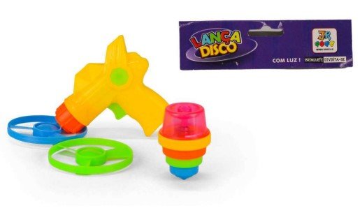 Lança Disco Plástico Com Luz Pequeno