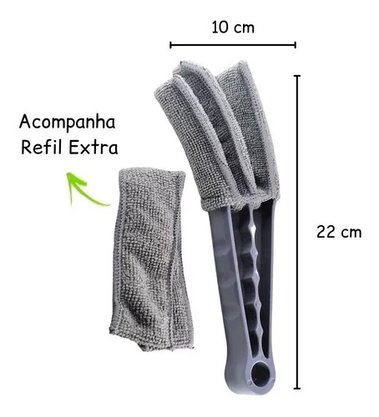 Limpador De Persiana Microfibra Com Refil