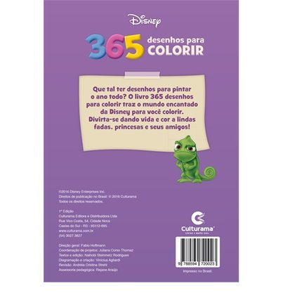 Livro 365 Desenhos Para Colorir Disney Princesas E Fadas
