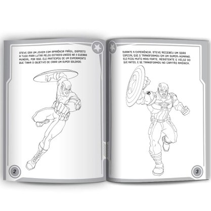 Livro Ler E Colorir Capitão América