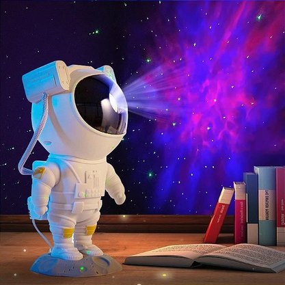 Luminária Projetor De Luz Astronauta Galáxia 8 Cores