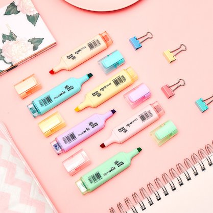 Marca Texto Cores Pastel Trend