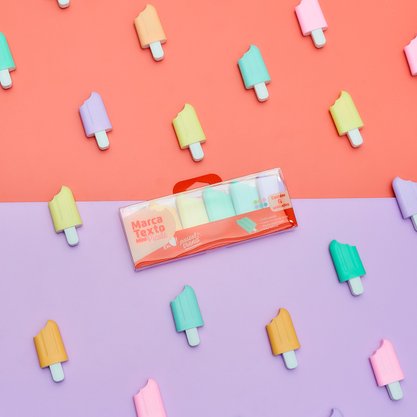 Marca Texto Mini Picolé Pastel Trend