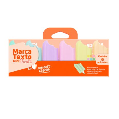 Marca Texto Mini Picolé Pastel Trend