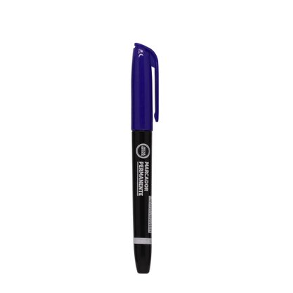 Marcador Permanente Ponta Redonda Slim Azul