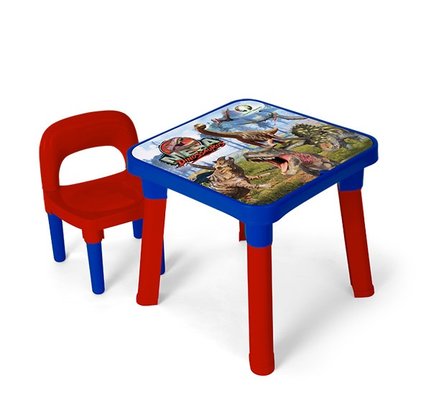 Mesinha Infantil Com Cadeira Dinossauros Plástico