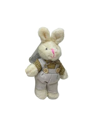 Mini Coelho De Pelúcia Poliéster Bege 14cm Sortido