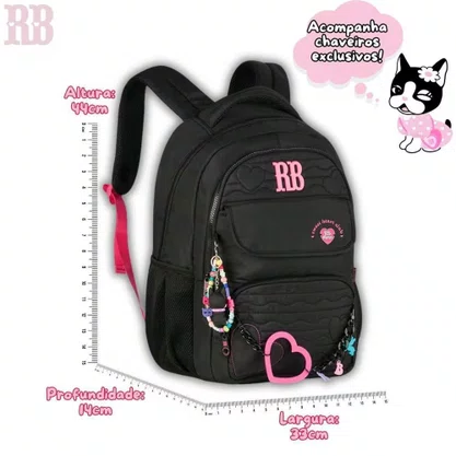 Mochila De Costas Rebecca Bonbon Com Chaveiro