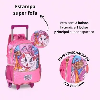 Mochila De Rodinha Gatinha Nini