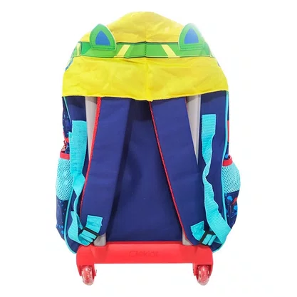 Mochila Infantil Com Rodinhas Gato Galactico Com Capuz