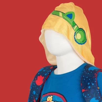 Mochila Infantil Com Rodinhas Gato Galactico Com Capuz