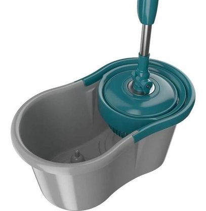 Mop Giratório Com Balde E Esfregão 8L Cinza