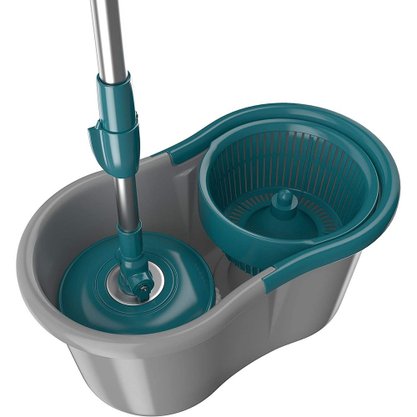 Mop Giratório Com Balde E Esfregão 8L Cinza