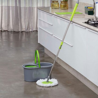 Mop Limpeza Giratório Balde 12L Centrífuga 360º