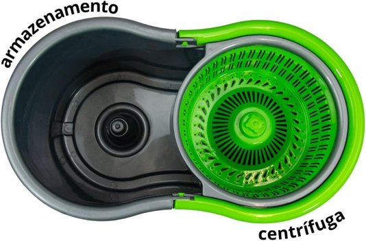 Mop Limpeza Giratório Balde 12L Centrífuga 360º