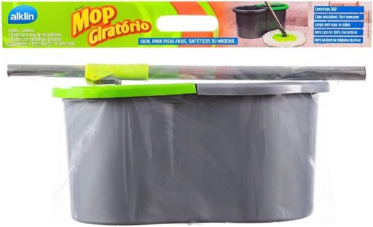 Mop Limpeza Giratório Balde 12L Centrífuga 360º