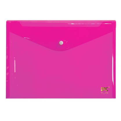 Pasta Envelope Malote A4 Com Botão Rosa 33,2x23,7cm