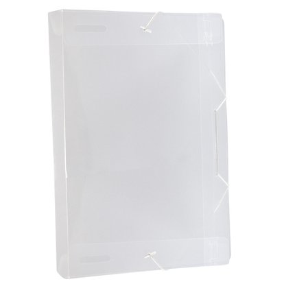 Pasta Ofício Aba Com Elástico 4cm 33,2x23,2cm Transparente