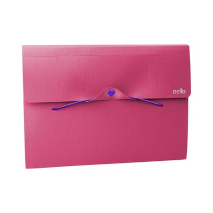 Pasta Sanfonada A4 Com 12 Divisórias Full Color Rosa Pink