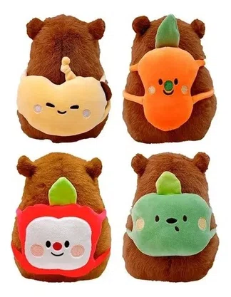 Pelúcia Capivara Mochilinha De Frutas 20 CM