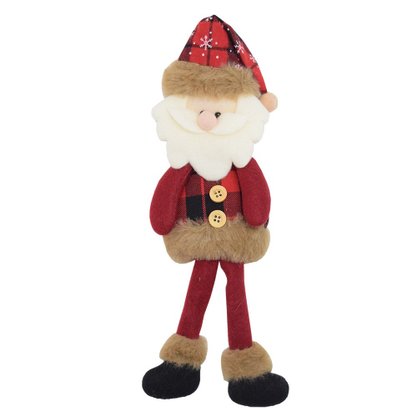 Pendente Pelúcia Natal 29cm Papai Noel E Boneco de Neve