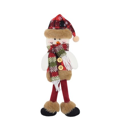 Pendente Pelúcia Natal 29cm Papai Noel E Boneco de Neve