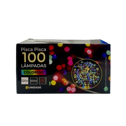 Pisca-Pisca 100 Led 8 Colorido 8 Funções 220V