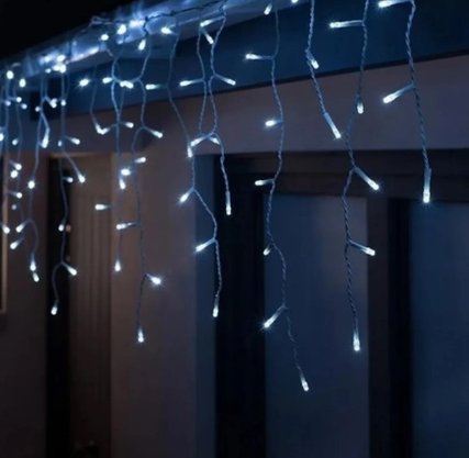 Pisca-Pisca Cascata 100 Led Branco Frio 8 Funções 220V