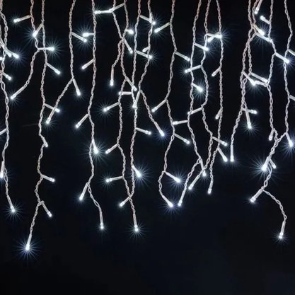 Pisca-Pisca Cascata 200 Led Branco Frio 8 Funções 220V