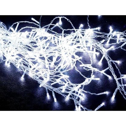 Pisca-Pisca Cascata 200 Led Branco Frio 8 Funções 220V