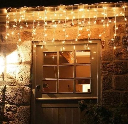 Pisca-Pisca Cascata 200 Led Branco Quente 8 Funções 220V