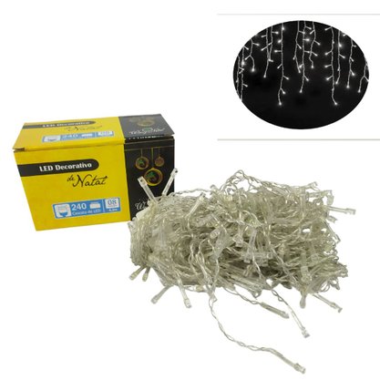 Pisca Pisca Cascata 240 Led Branco 8 Funções