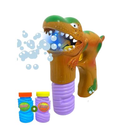 Pistola Lança Bolhas Luz E Som Dino A Pilha