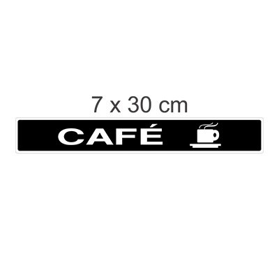 Placa Café 7x30cm Preto